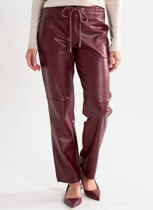 Pantalon droit taille élastique taille normale rouge ROSE GARDEN femme