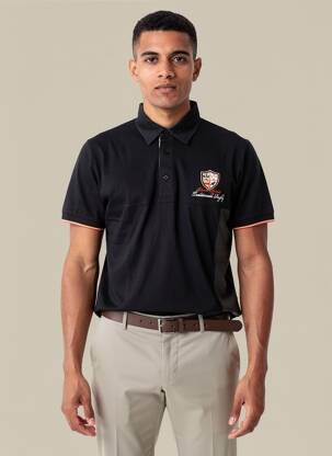 Polo coupe cintrée manches courtes noir CAMBERABERO homme