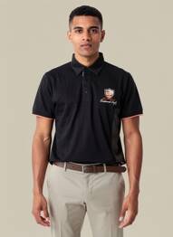 Polo coupe cintrée manches courtes noir CAMBERABERO homme