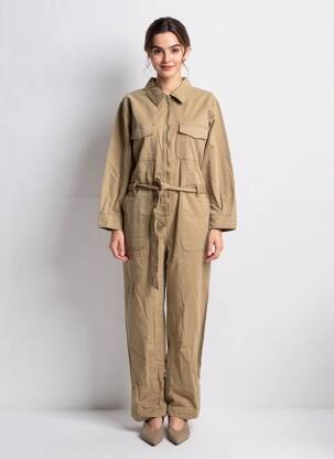 Combi-pantalon poches manches longues vert ROSE GARDEN femme
