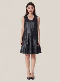 Robe mi-longue sans manche sans manche noir ROSE GARDEN femme
