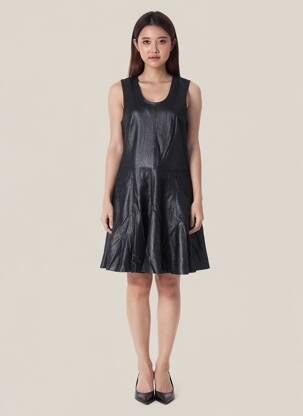 Robe mi-longue sans manche sans manche noir ROSE GARDEN femme