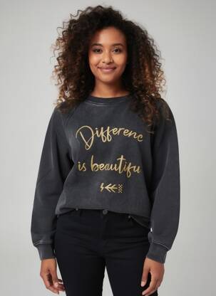 Pull coupe droite manches longues noir ROSE GARDEN femme