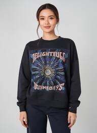 Sweat-shirt stretch manches longues noir ROSE GARDEN femme