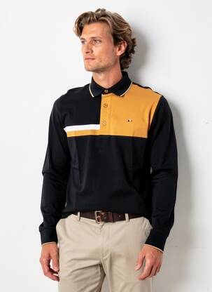 Polo manches longues manches longues noir CAMBERABERO homme