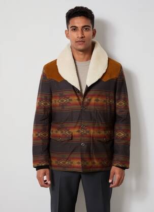 Manteau court coupe droite sans capuche gris IRON AND RESIN homme