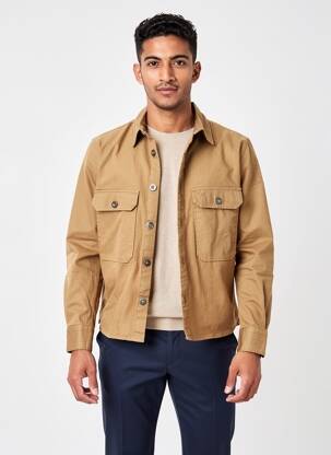 Veste casual fermeture boutonnée sur le devant beige IRON AND RESIN homme