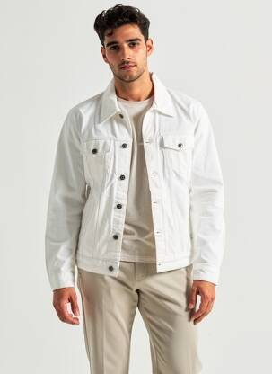 Veste casual fermeture boutonnée sur le devant blanc IRON AND RESIN homme