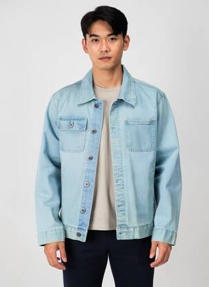 Veste casual fermeture boutonnée sur le devant bleu IRON AND RESIN homme