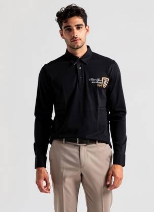 Polo manches longues manches longues noir CAMBERABERO homme