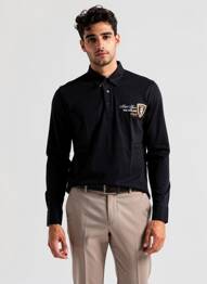 Polo manches longues manches longues noir CAMBERABERO homme