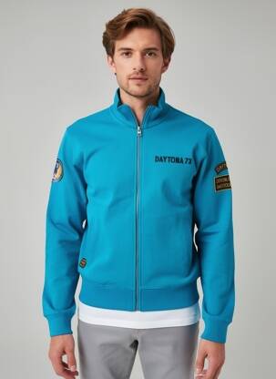Veste casual coupe droite bleu DAYTONA homme