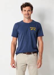 T-shirt coupe droite manches courtes bleu DAYTONA homme