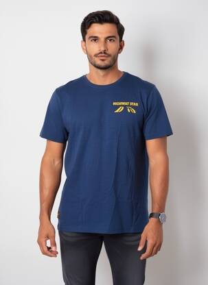 T-shirt stretch manches courtes bleu DAYTONA homme
