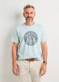 T-shirt coupe droite manches courtes bleu DAYTONA homme