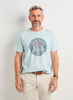 T-shirt coupe droite manches courtes bleu DAYTONA homme