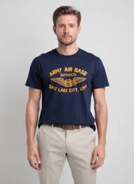T-shirt coupe droite manches courtes bleu DAYTONA homme