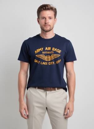 T-shirt coupe droite manches courtes bleu DAYTONA homme