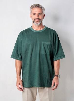 T-shirt coupe droite manches courtes vert DAYTONA homme