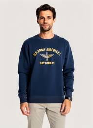 Sweat-shirt manches longues manches longues bleu DAYTONA homme