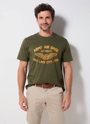 T-shirt coupe droite manches courtes vert DAYTONA homme