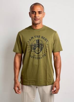 T-shirt coupe droite manches courtes vert DAYTONA homme