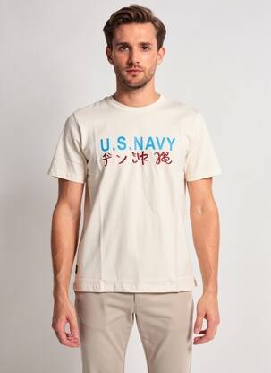 T-shirt broderie manches courtes blanc DAYTONA homme