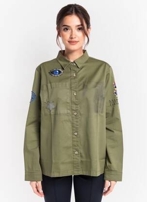 Veste casual coupe droite vert ROSE GARDEN femme