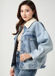 Veste casual poches bleu ROSE GARDEN femme