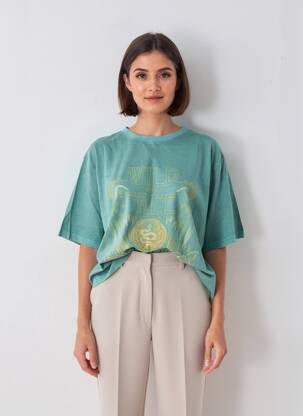T-shirt manches longues manches longues vert ROSE GARDEN femme