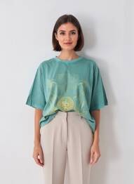 T-shirt manches longues manches longues vert ROSE GARDEN femme