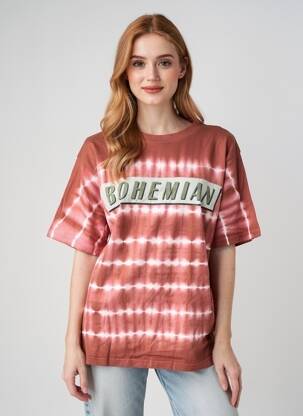 T-shirt coupe droite manches courtes rose ROSE GARDEN femme