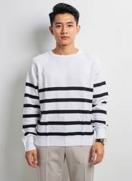 Pull col rond manches longues blanc TIFFOSI homme