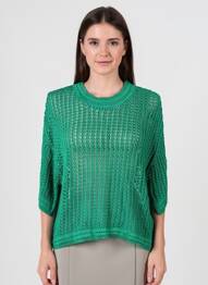 Pull col rond manches 3/4 vert TIFFOSI femme
