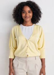 Gilet manches longues manches 3/4 jaune MORGAN femme