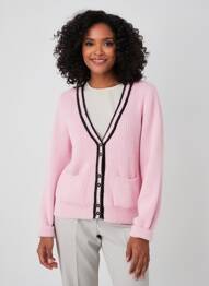 Gilet manches longues resserrée sur le bas rose MORGAN femme