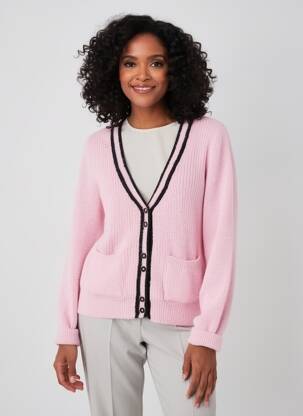 Gilet manches longues resserrée sur le bas rose MORGAN femme