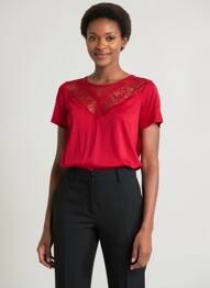 Top manches courtes manches courtes rouge MORGAN femme