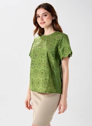 Top manches courtes manches courtes vert ANDY & LUCY femme