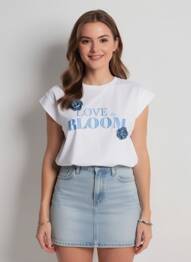 T-shirt coupe droite manches courtes blanc TIFFOSI femme