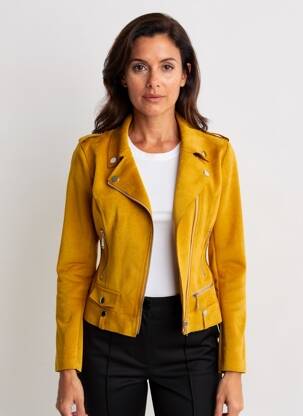 Veste casual col tailleur jaune HF WOMAN COLLECTION femme