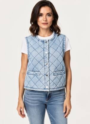 Gilet sans manche poches bleu MORGAN femme