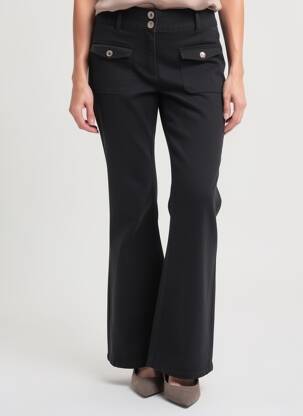 Pantalon flare stretch taille haute noir MORGAN femme