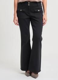 Pantalon flare stretch taille haute noir MORGAN femme
