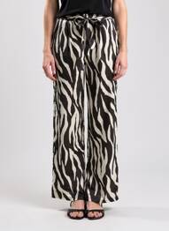 Pantalon large coupe fluide taille normale noir MORGAN femme