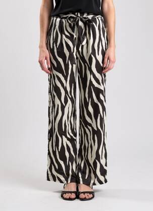 Pantalon large coupe fluide taille normale noir MORGAN femme