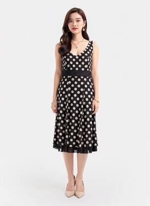 Robe mi-longue sans manche sans manche noir LULU.H femme