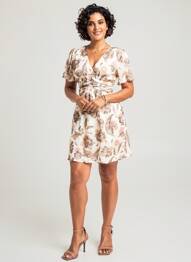 Robe courte manches courtes manches courtes blanc BY ONE femme