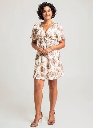 Robe courte manches courtes manches courtes blanc BY ONE femme