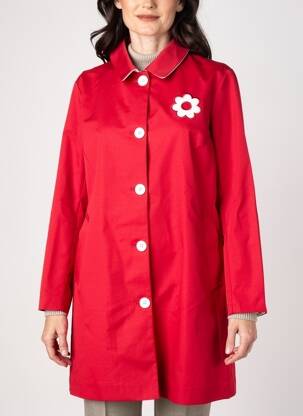 Trench finition intérieure doublée sans capuche rouge HIPPOCAMPE femme